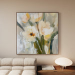 Floral 1255 Canvas Art 60 x 60 cm / Black