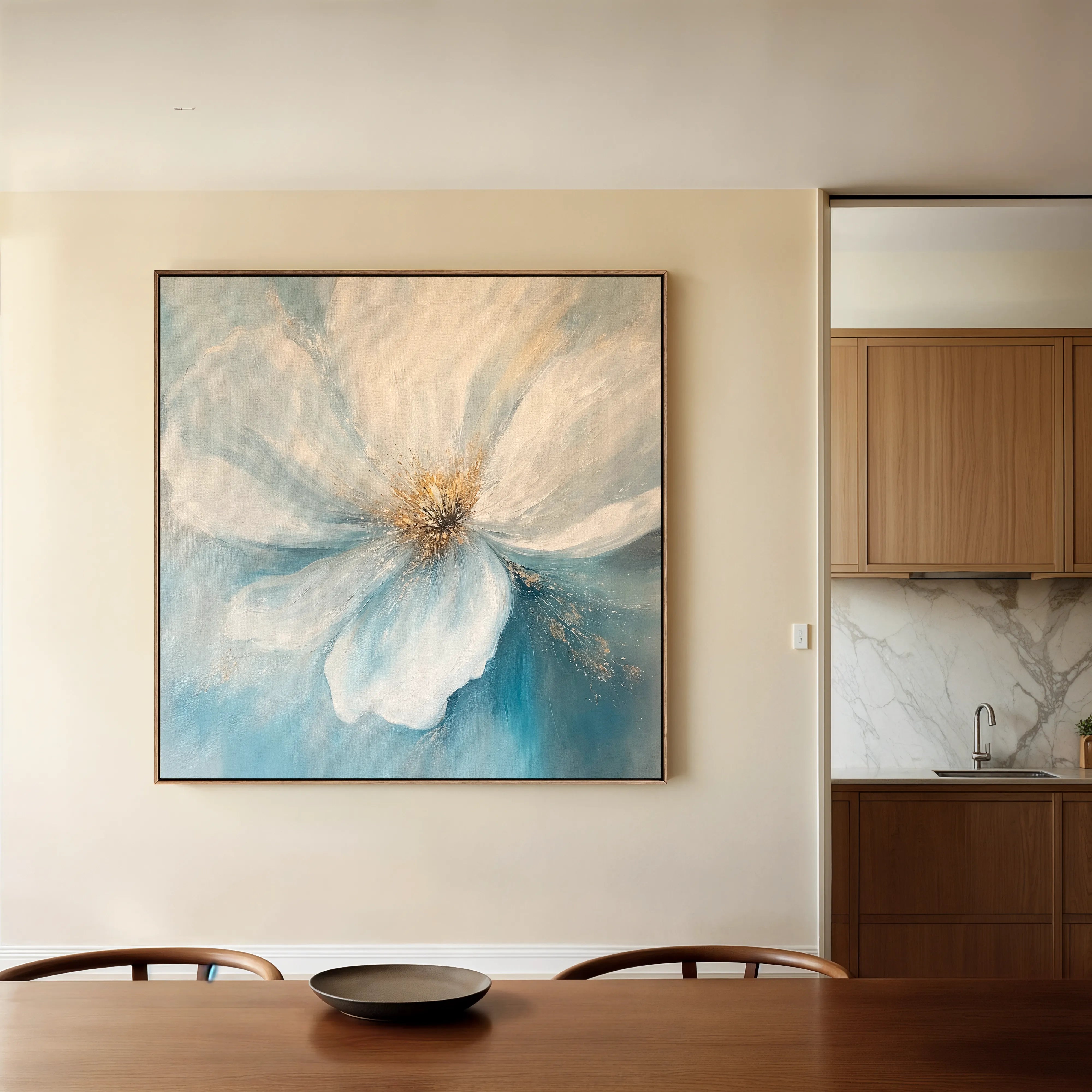 Floral 1256 Canvas Art 60 x 60 cm / Black