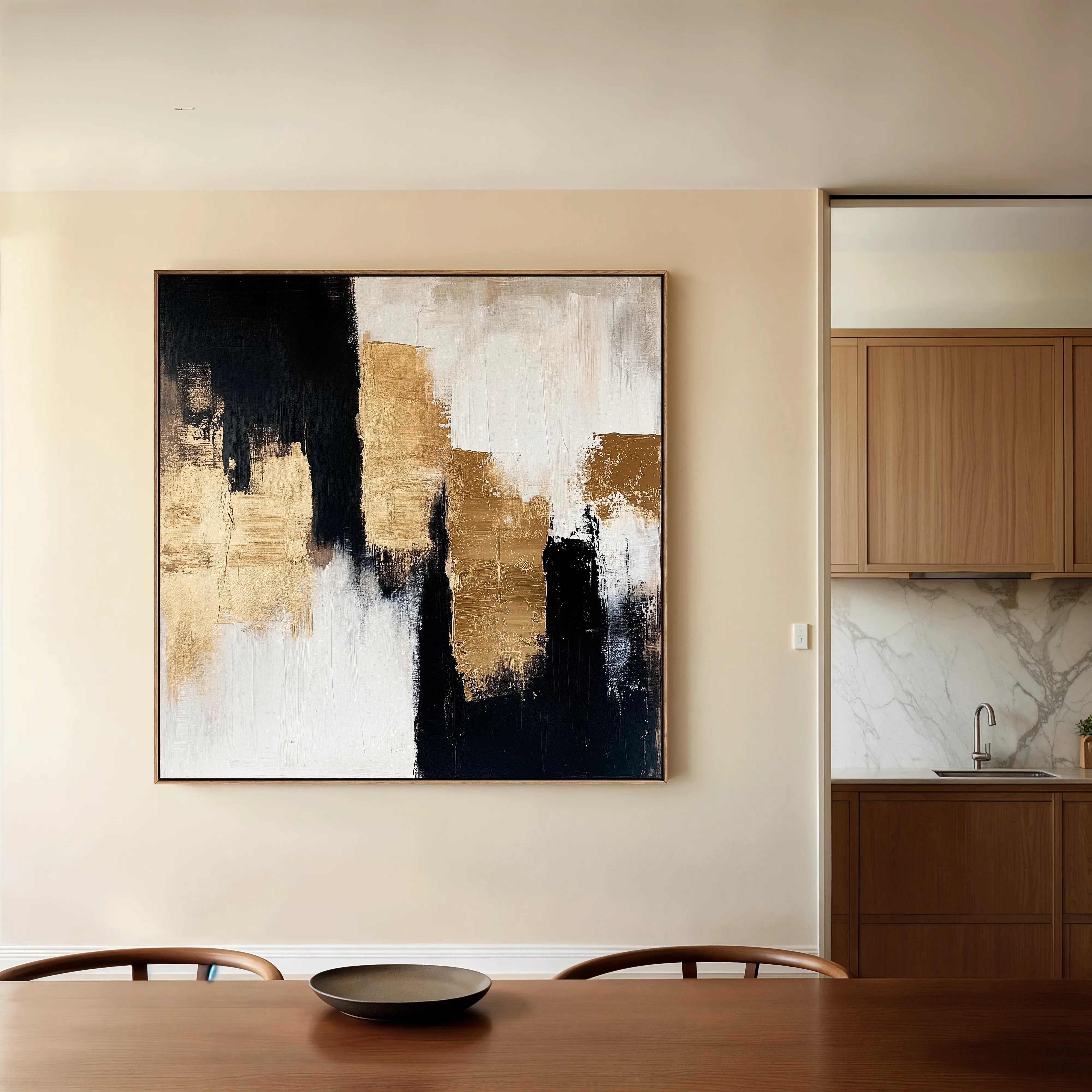 Abstract 1257 Canvas Art 60 x 60 cm / Black