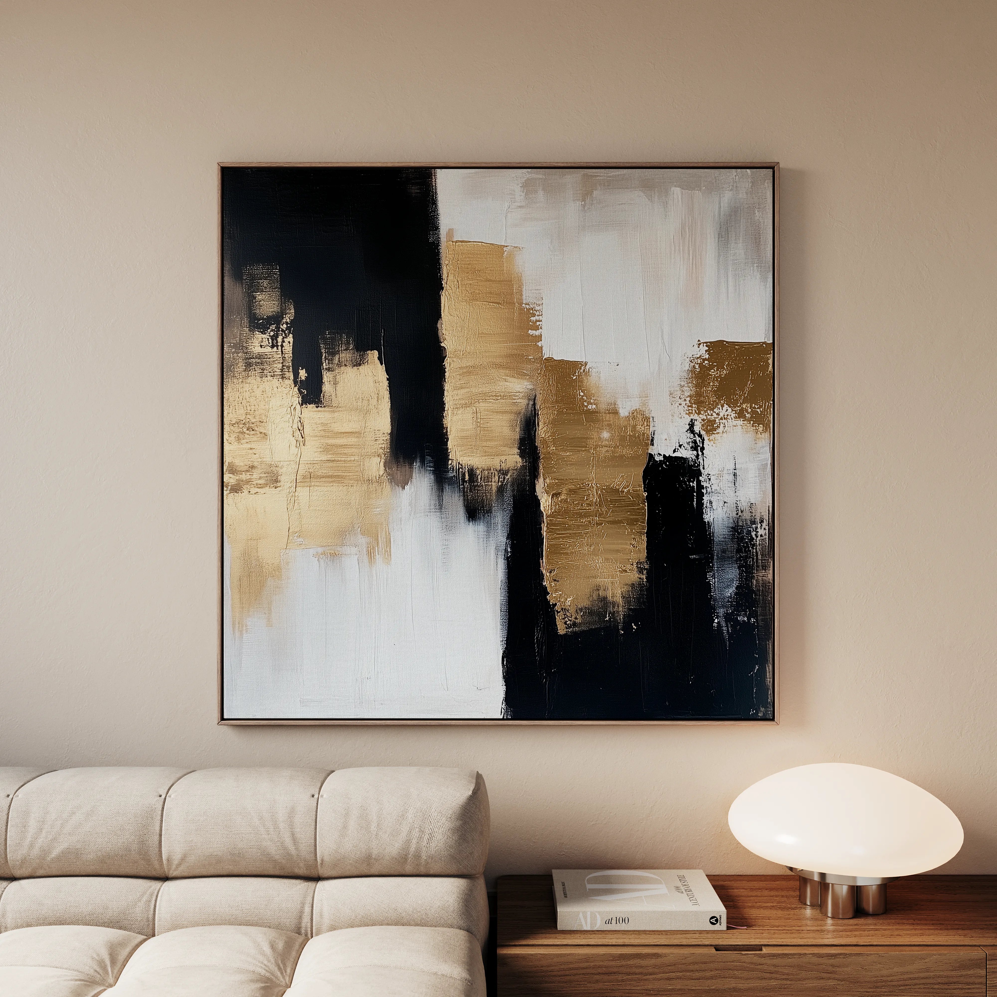Abstract 1257 Canvas Art 60 x 60 cm / Black