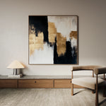 Abstract 1257 Canvas Art 60 x 60 cm / Black