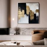 Abstract 1257 Canvas Art 60 x 60 cm / Black