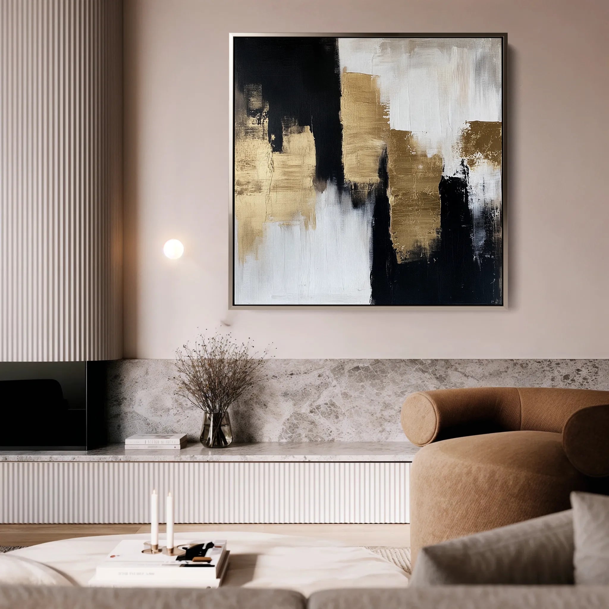 Abstract 1257 Canvas Art 60 x 60 cm / Black