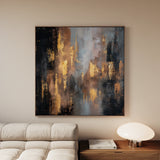 Abstract 1258 Canvas Art 60 x 60 cm / Black