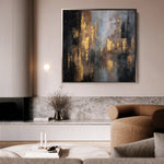 Abstract 1258 Canvas Art 60 x 60 cm / Black