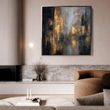 Abstract 1258 Canvas Art 60 x 60 cm / Black