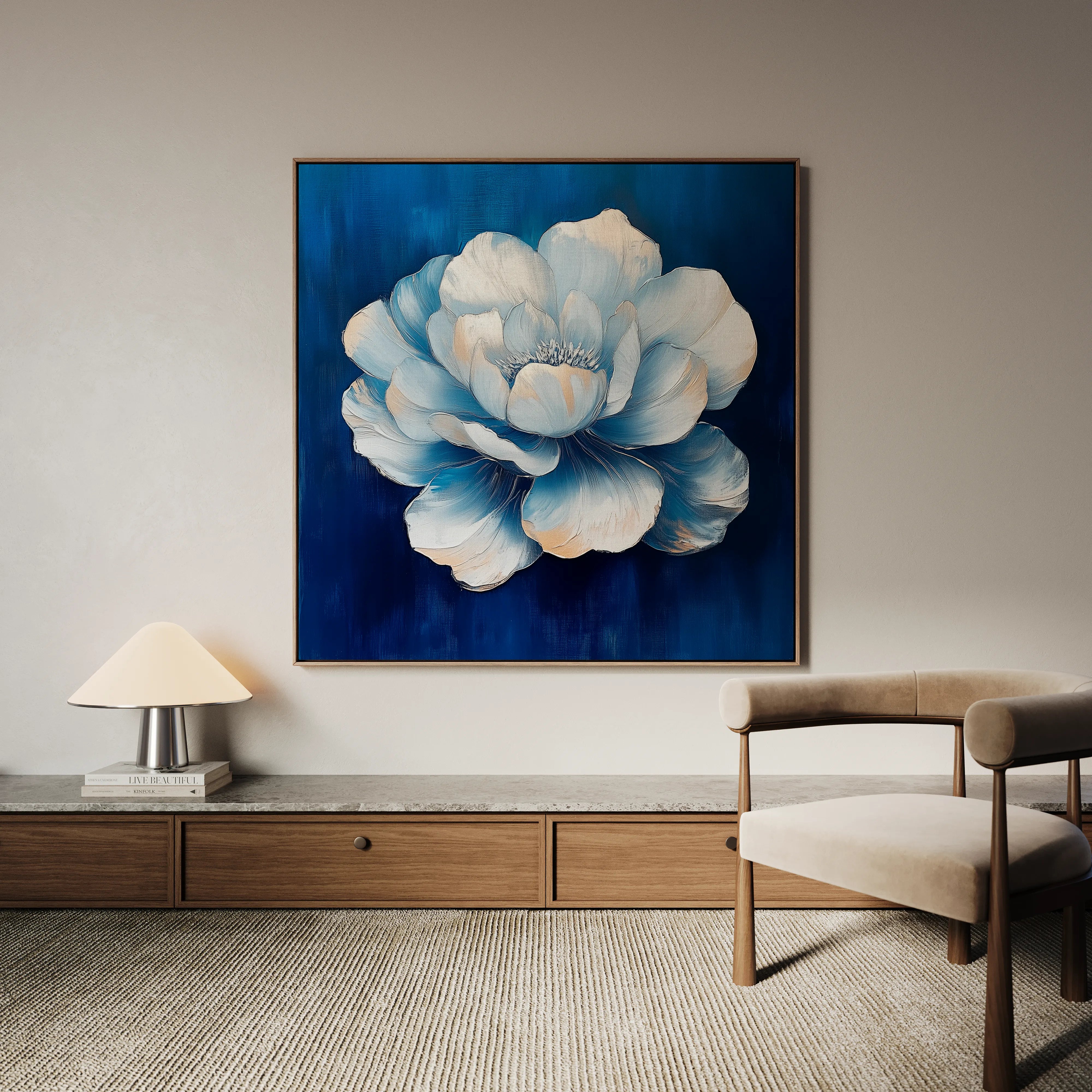 Floral 1259 Canvas Art 60 x 60 cm / Black
