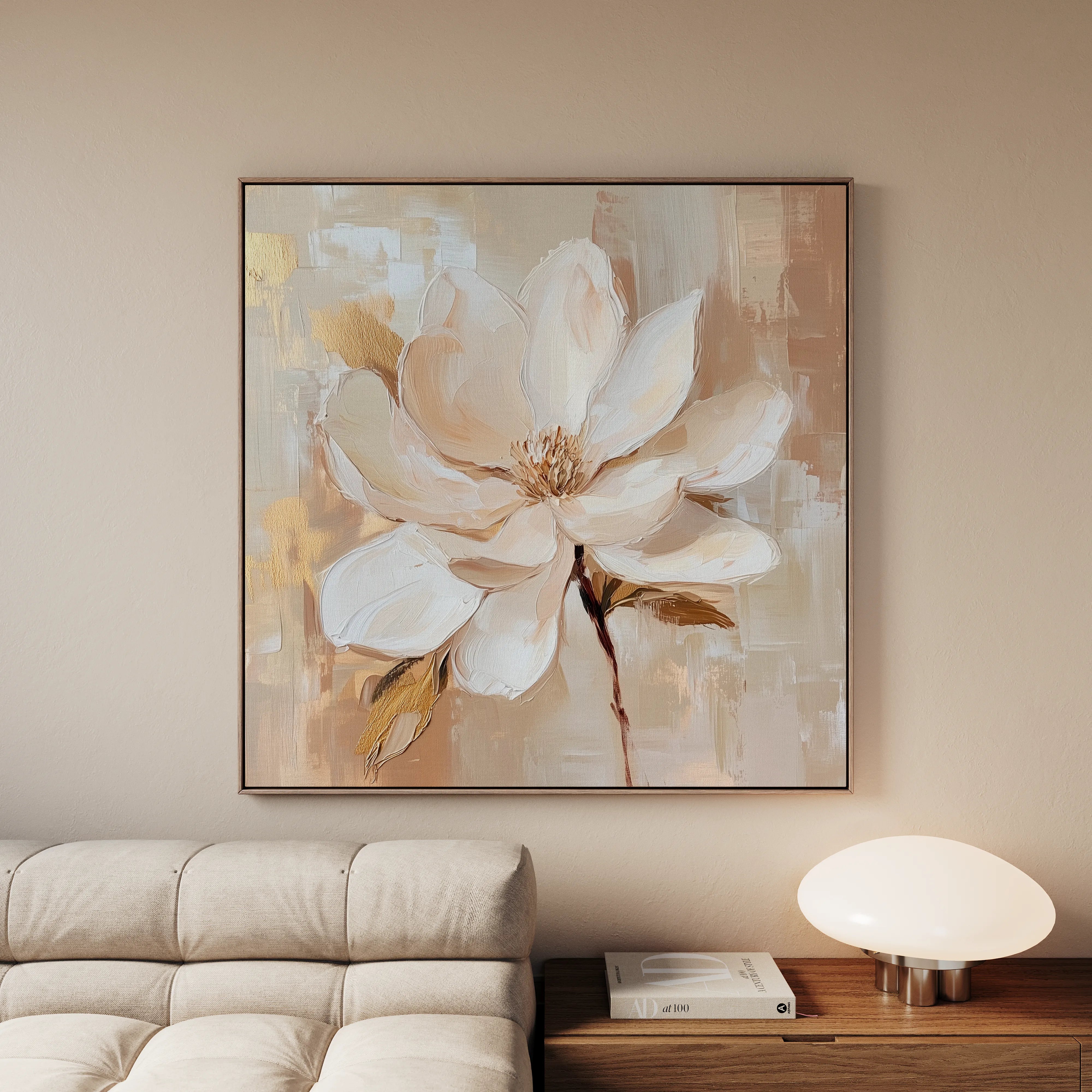 Floral 1260 Canvas Art 60 x 60 cm / Black