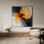 Floral 1261 Canvas Art 60 x 60 cm / Black