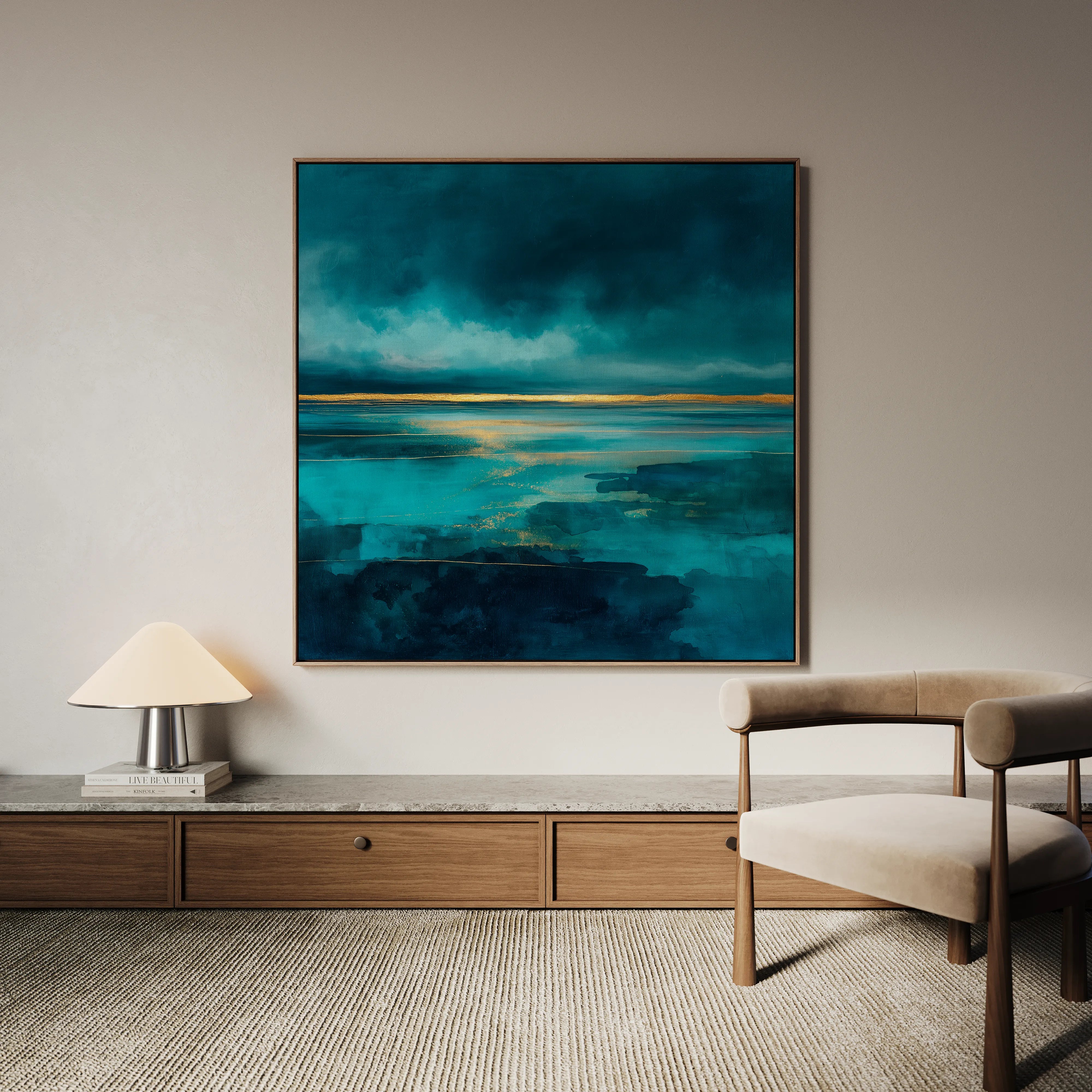 Abstract 1262 Canvas Art 60 x 60 cm / Black
