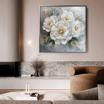 Floral 1262 Canvas Art 60 x 60 cm / Black