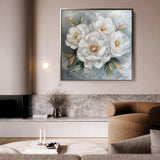 Floral 1262 Canvas Art 60 x 60 cm / Black