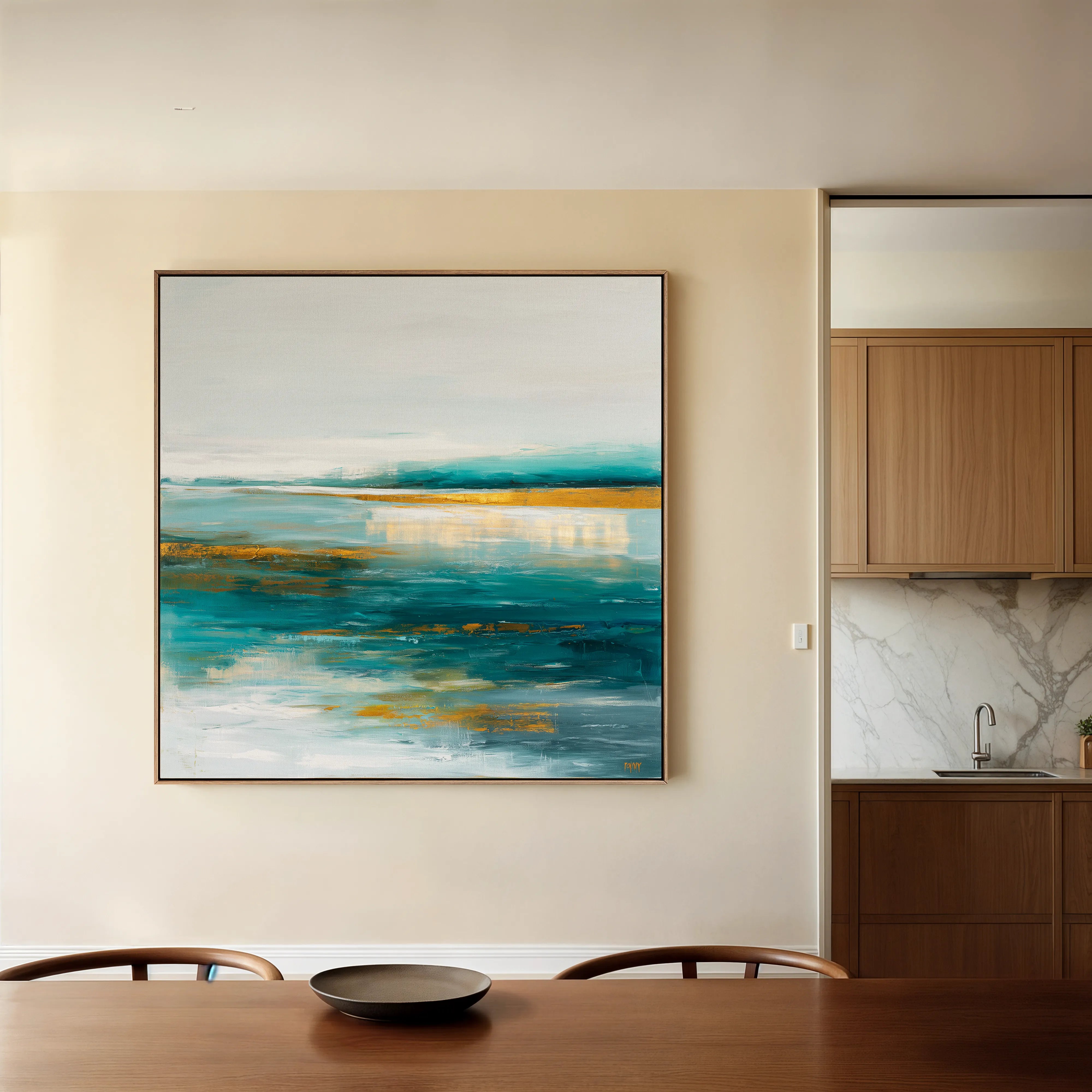 Abstract 1263 Canvas Art 60 x 60 cm / Black