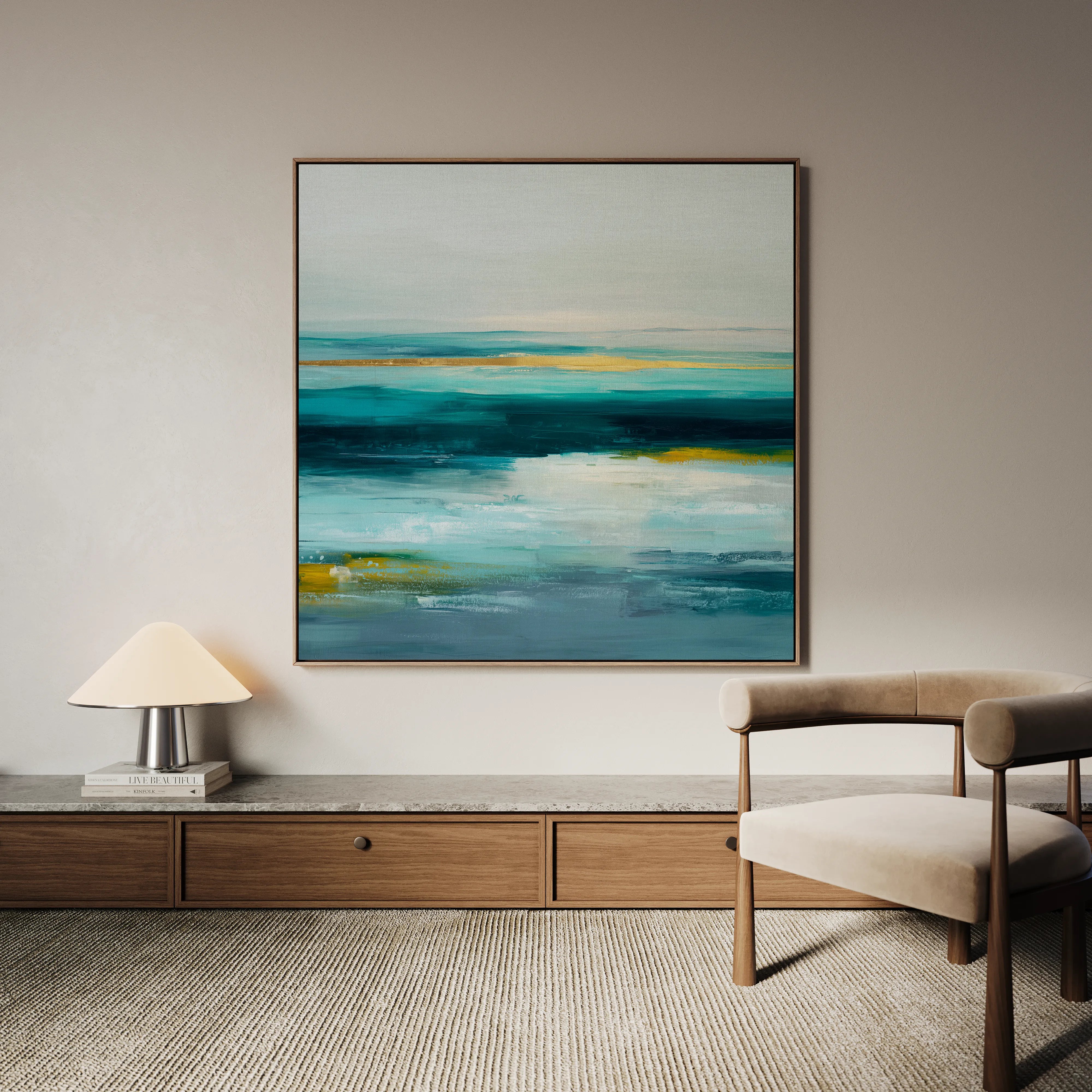 Abstract 1264 Canvas Art 60 x 60 cm / Black