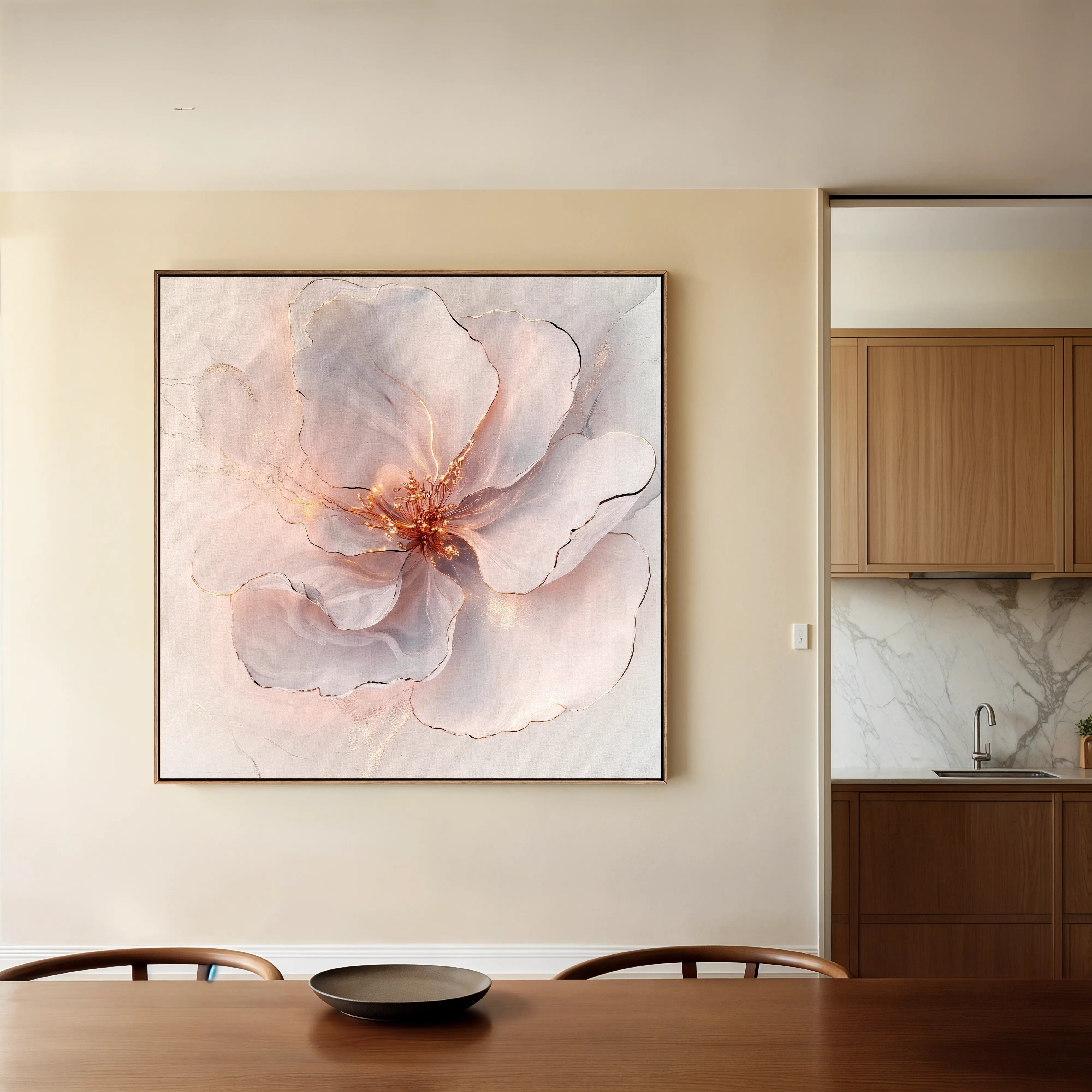 Floral 1264 Canvas Art 60 x 60 cm / Black
