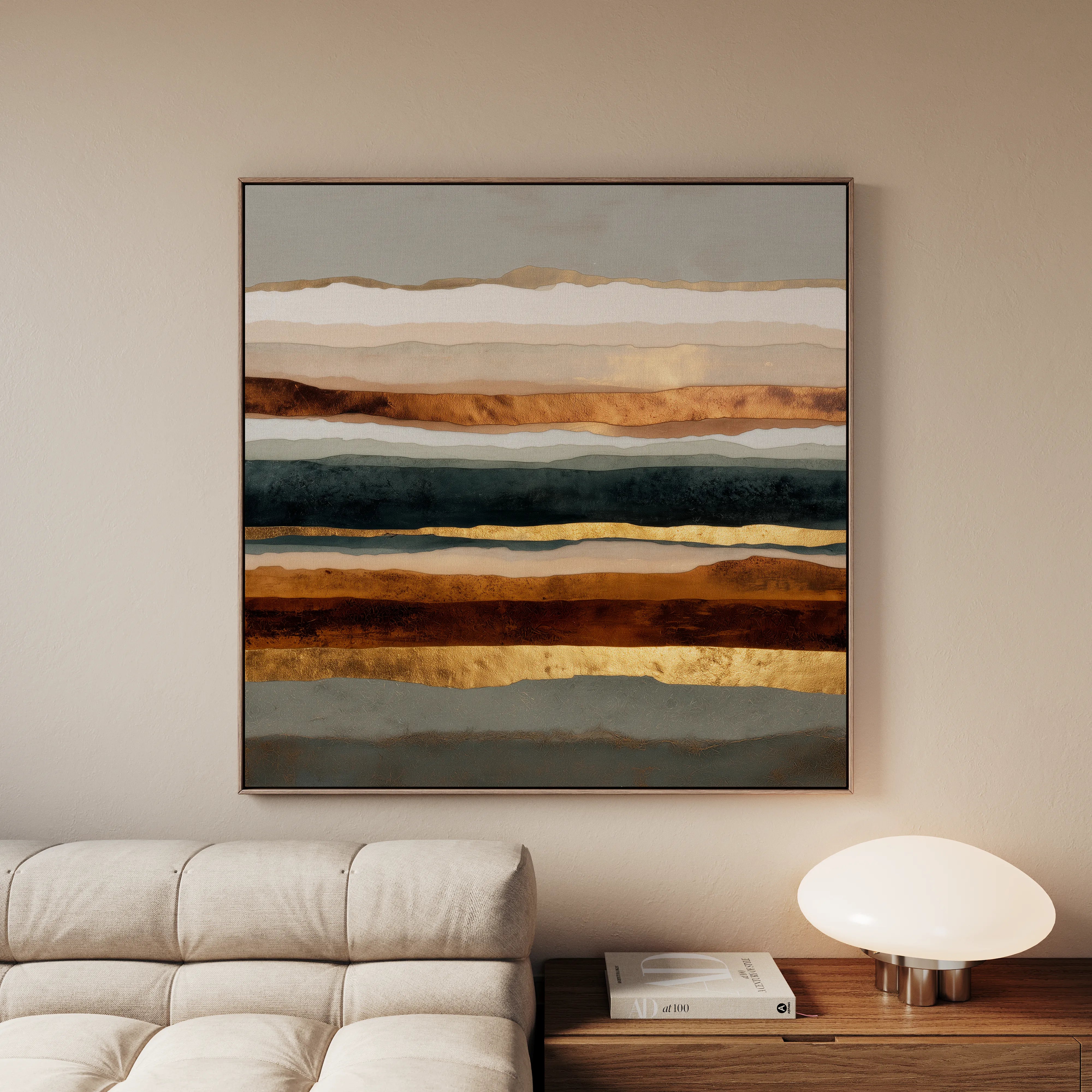 Abstract 1265 Canvas Art 60 x 60 cm / Black