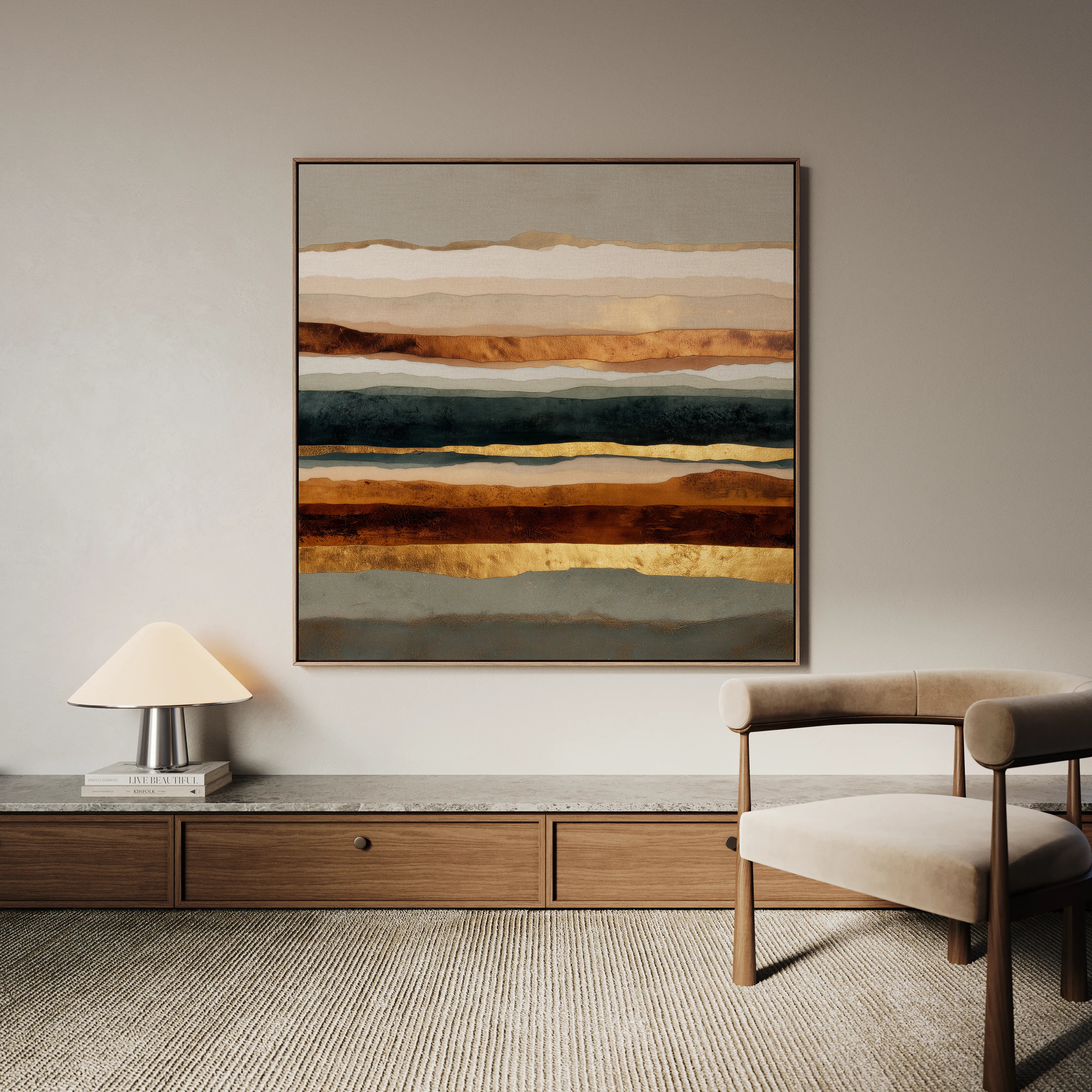 Abstract 1265 Canvas Art 60 x 60 cm / Black