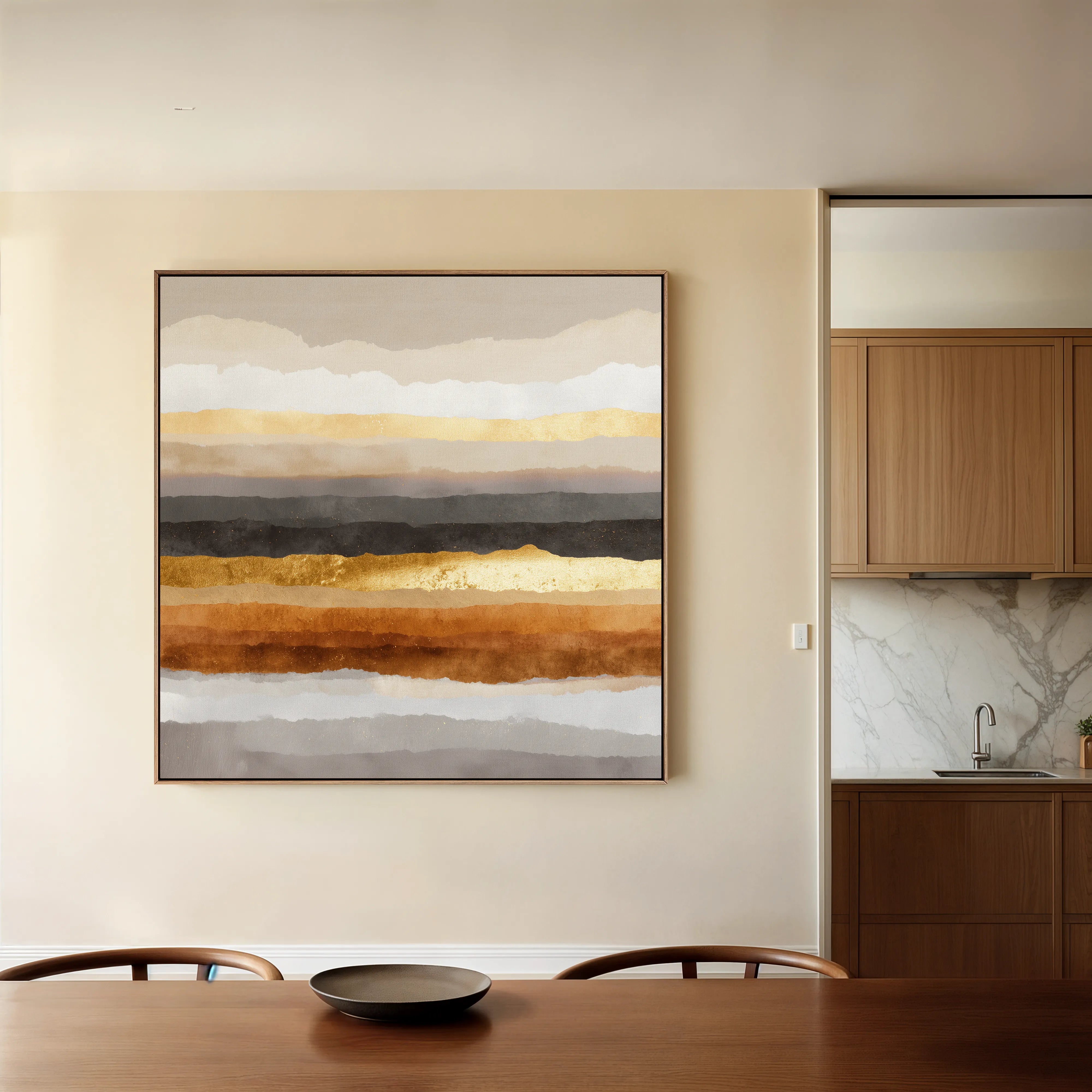 Abstract 1266 Canvas Art 60 x 60 cm / Black