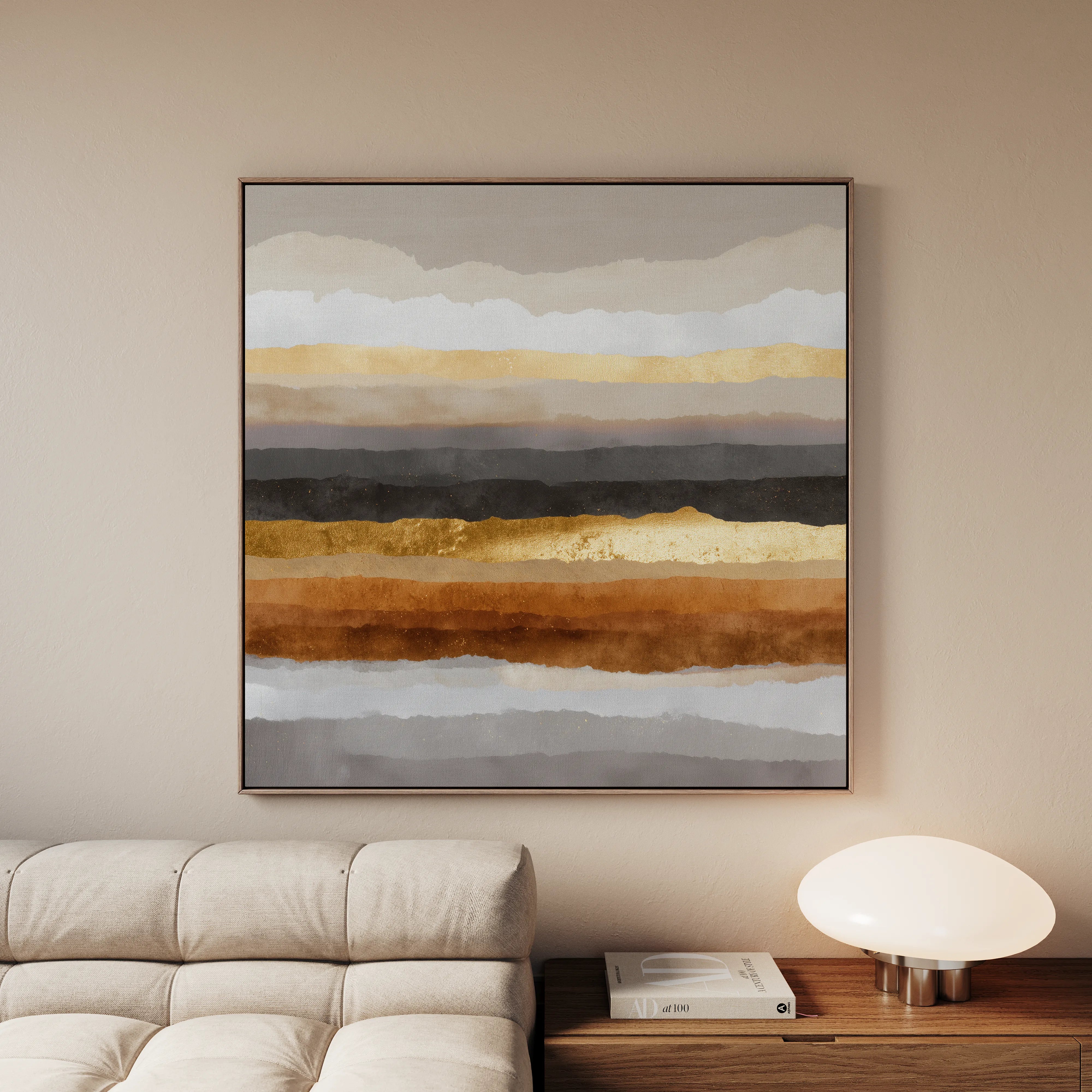Abstract 1266 Canvas Art 60 x 60 cm / Black
