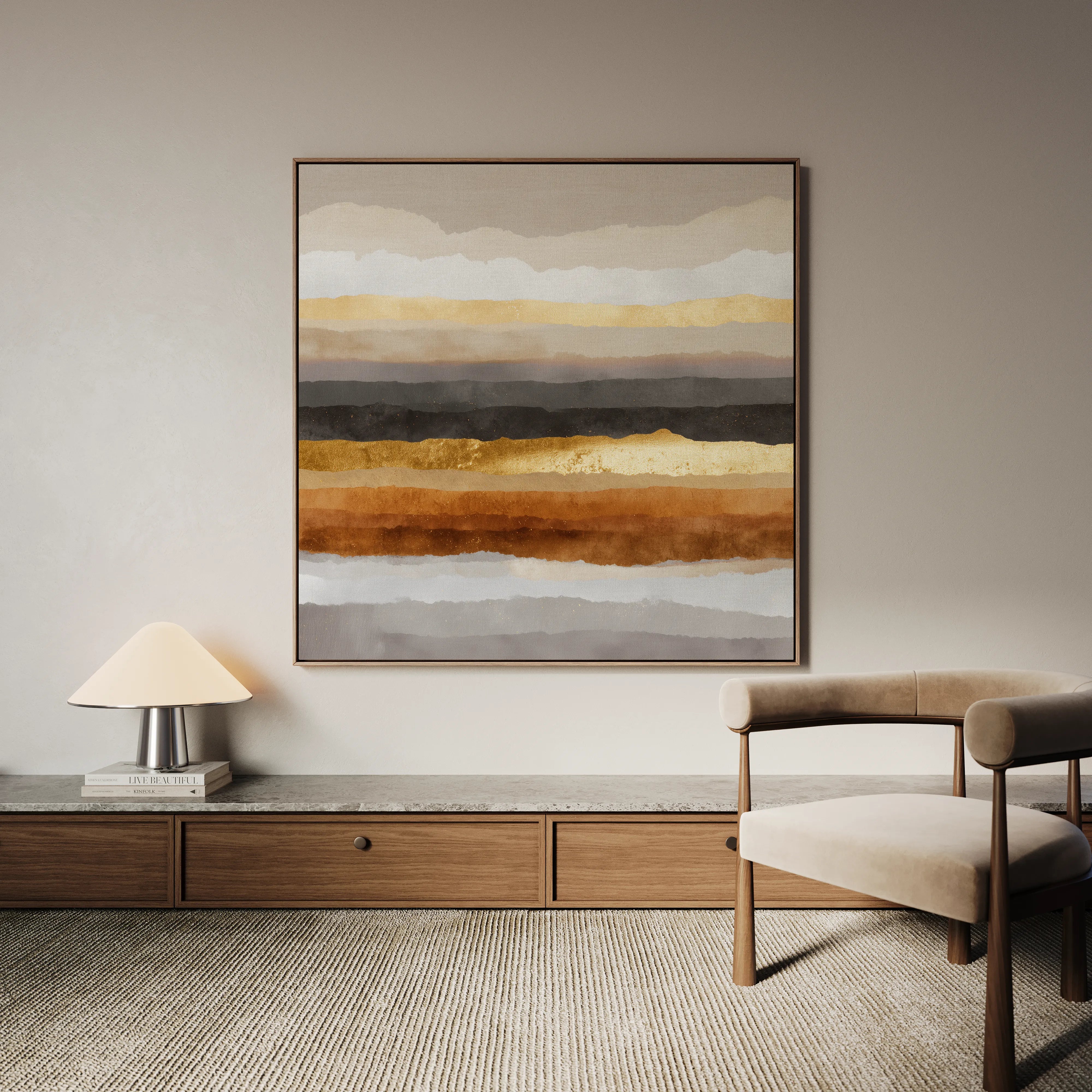 Abstract 1266 Canvas Art 60 x 60 cm / Black