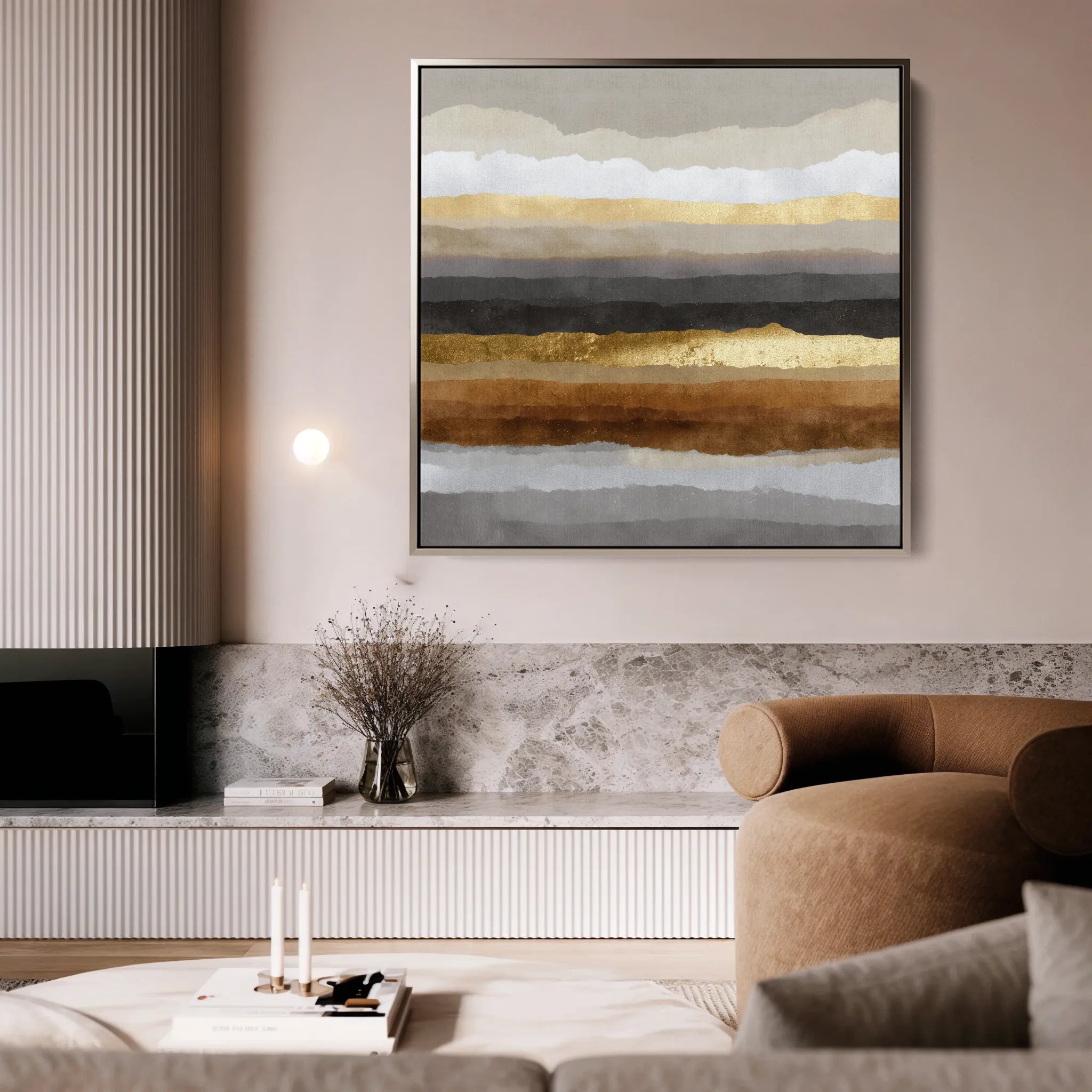 Abstract 1266 Canvas Art 60 x 60 cm / Black