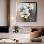 Floral 1266 Canvas Art 60 x 60 cm / Black
