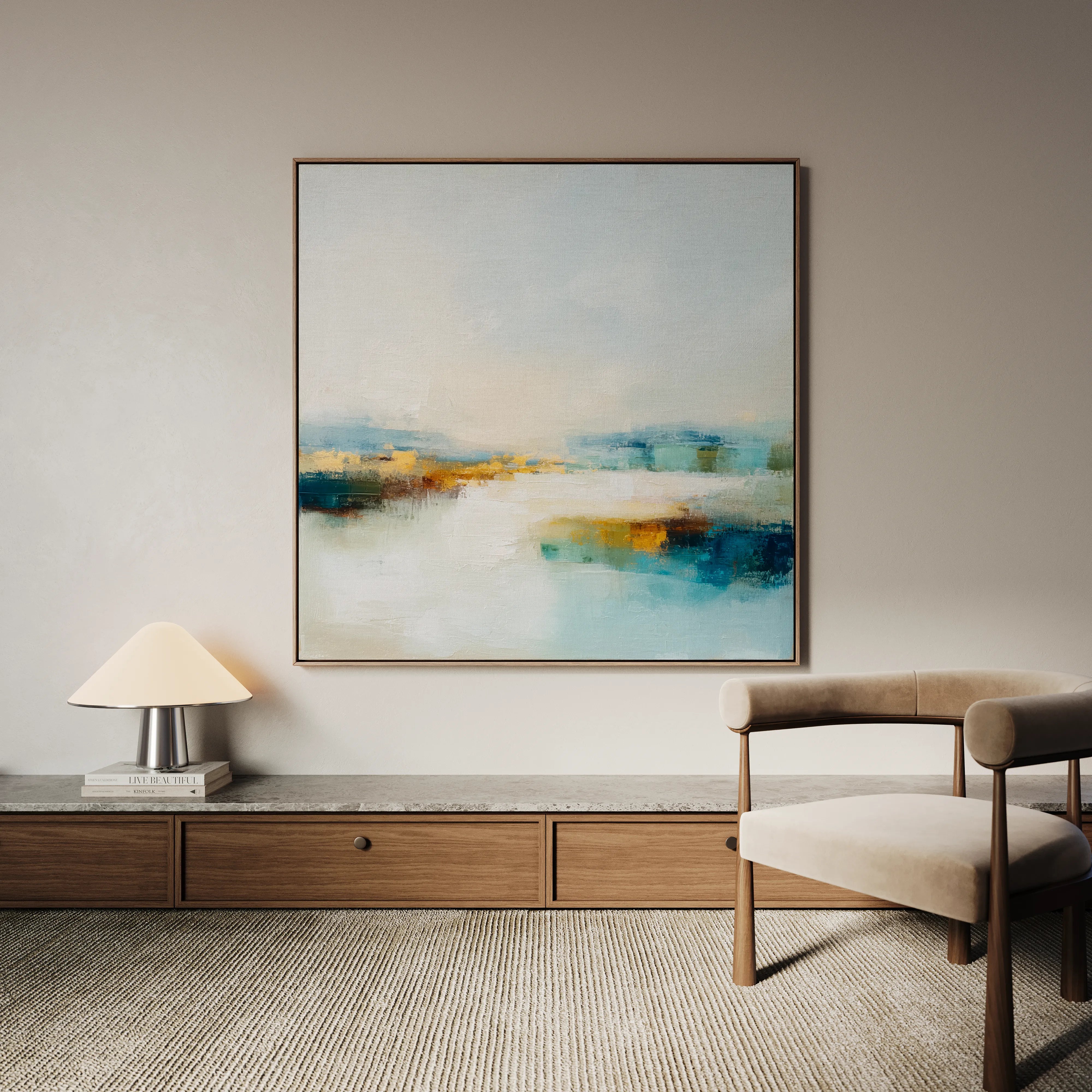 Abstract 1267 Canvas Art 60 x 60 cm / Black