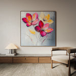 Floral 1267 Canvas Art 60 x 60 cm / Black