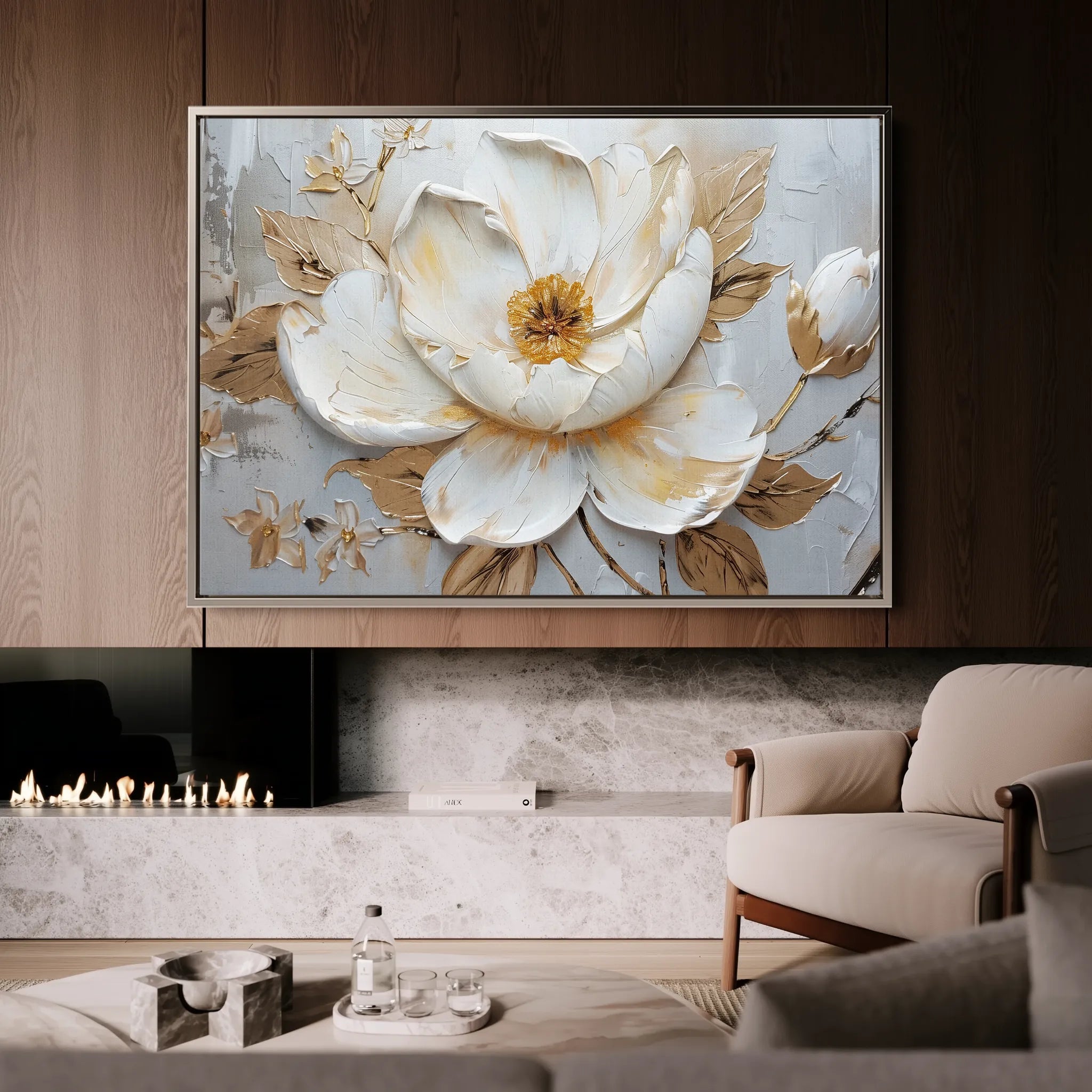 Floral 127 Canvas Art 60 x 40 cm / Black