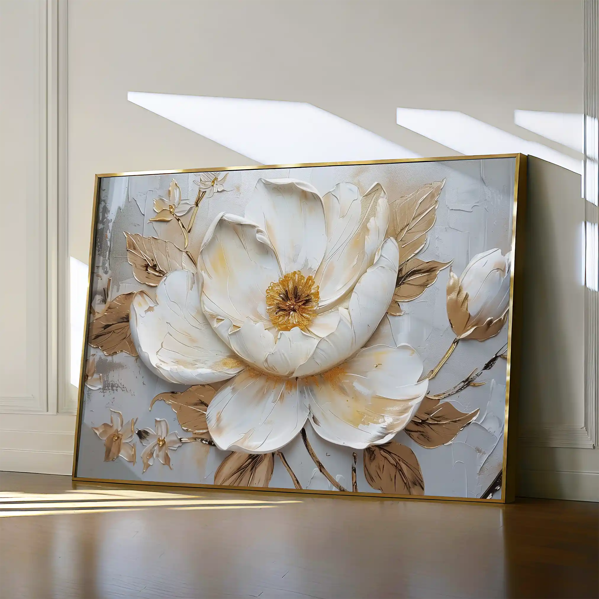 Floral 127 Canvas Art 60 x 40 cm / Black