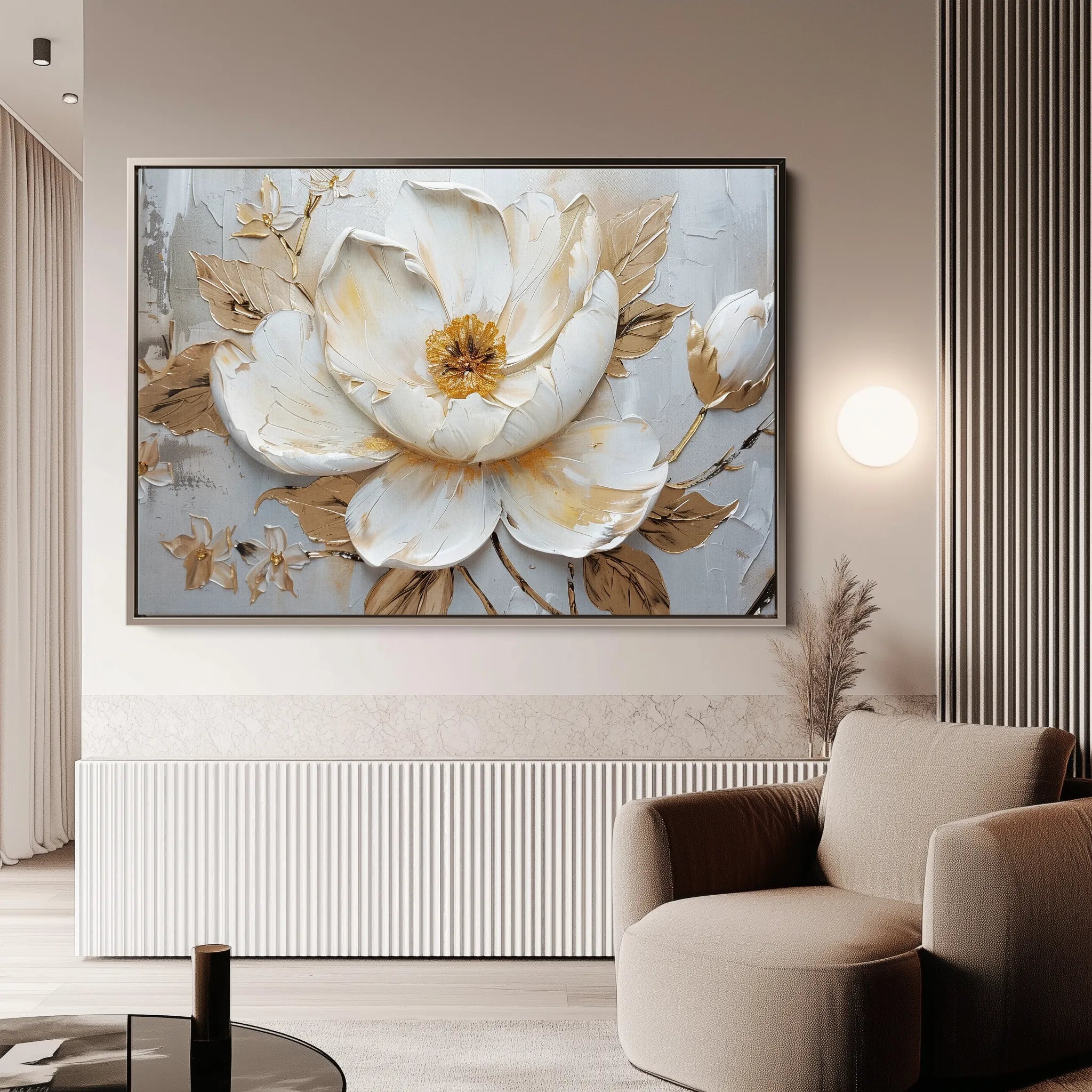Floral 127 Canvas Art 60 x 40 cm / Black