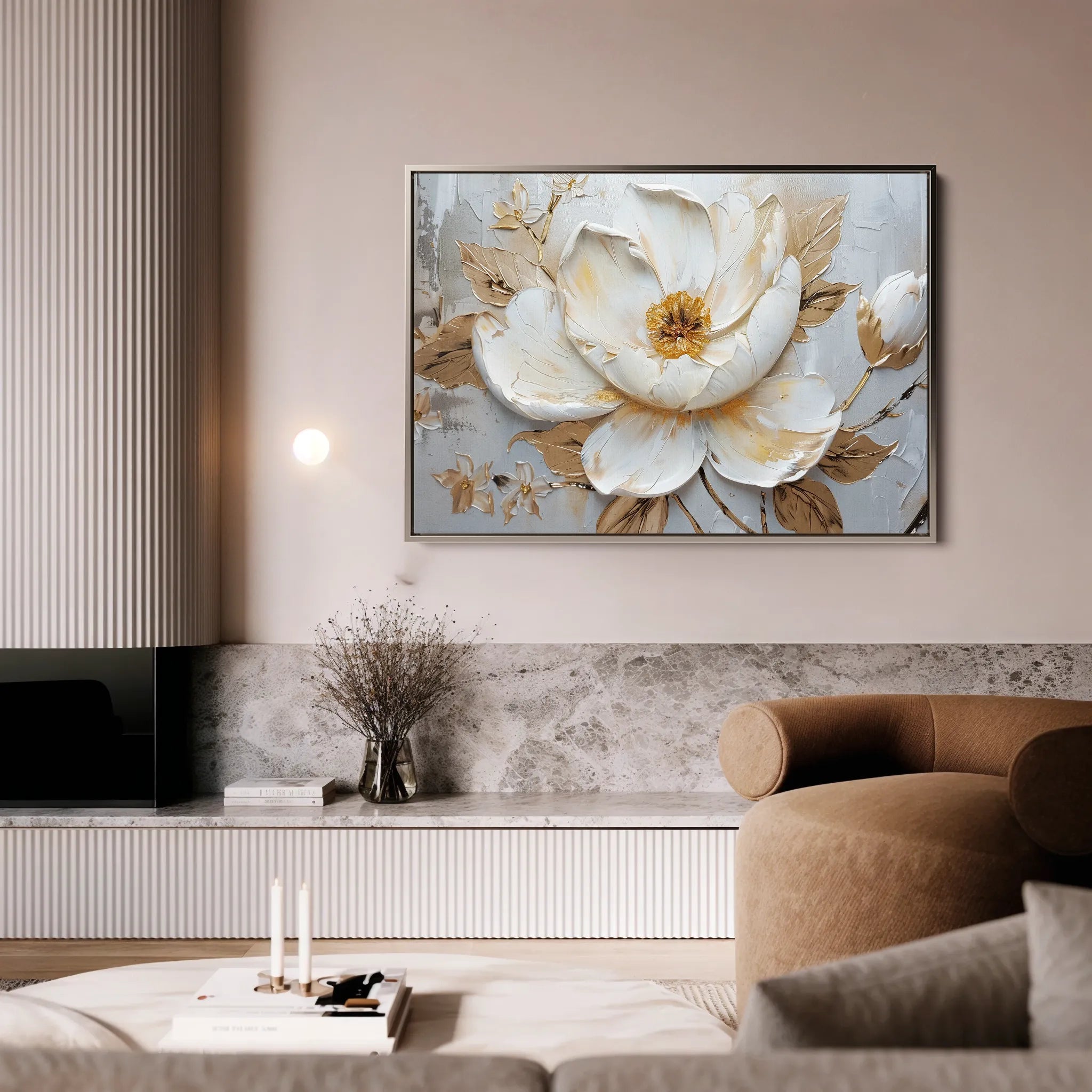 Floral 127 Canvas Art 60 x 40 cm / Black