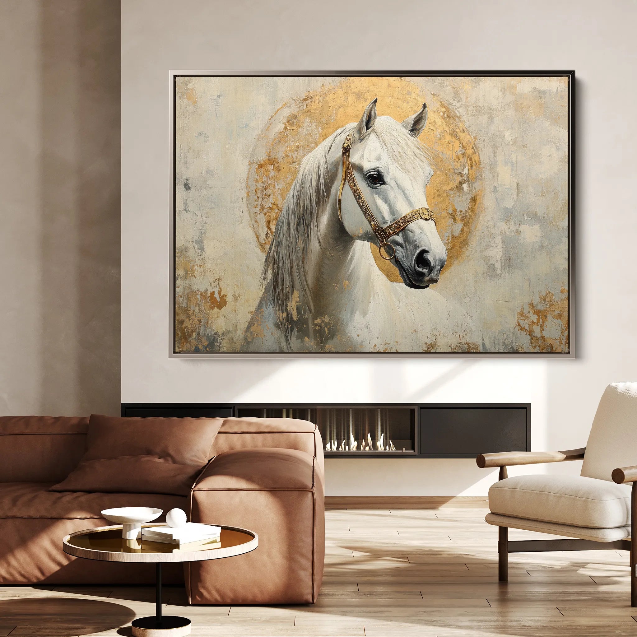 Horses 127 Canvas Art 60 x 40 cm / Black