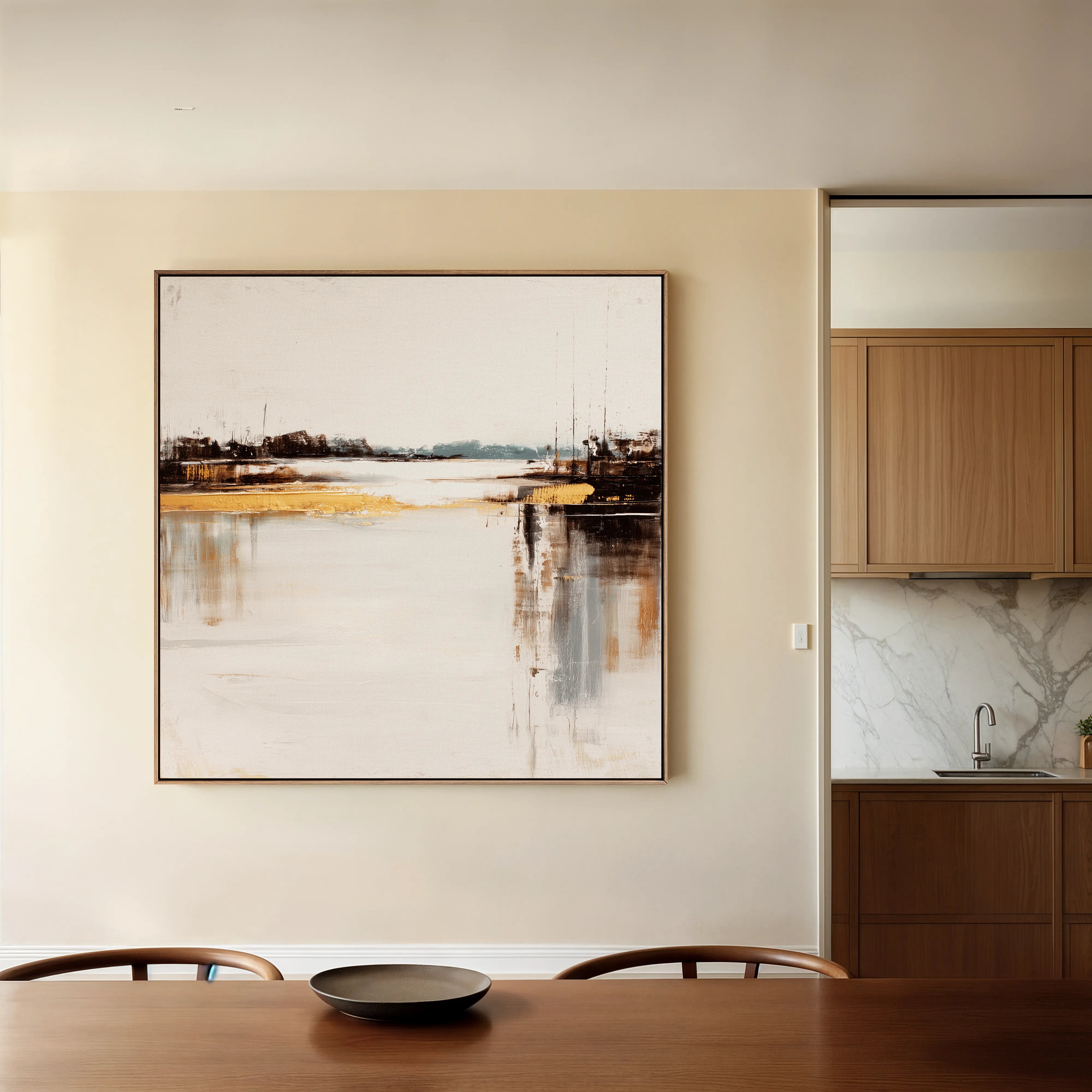 Abstract 1270 Canvas Art 60 x 60 cm / Black