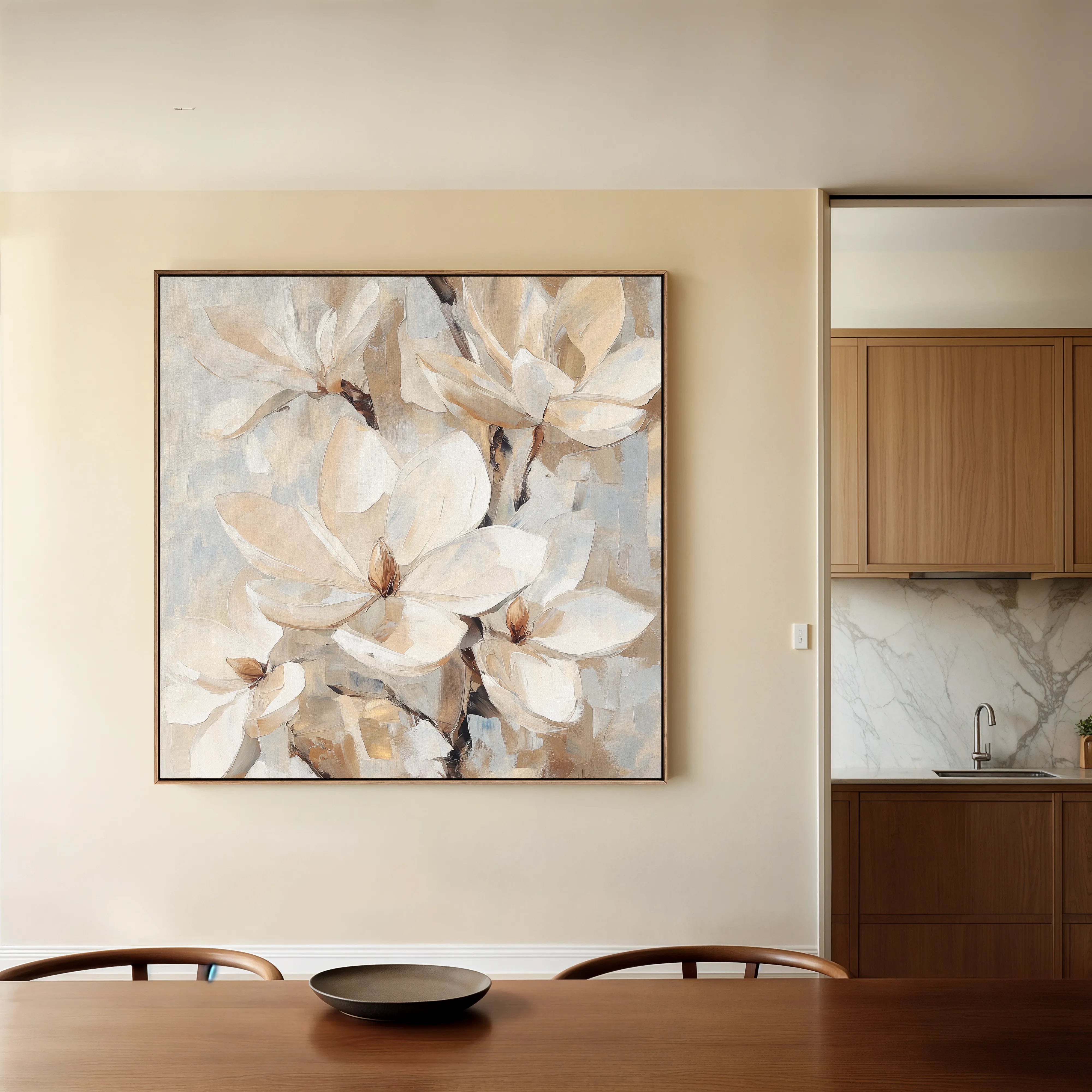 Floral 1270 Canvas Art 60 x 60 cm / Black