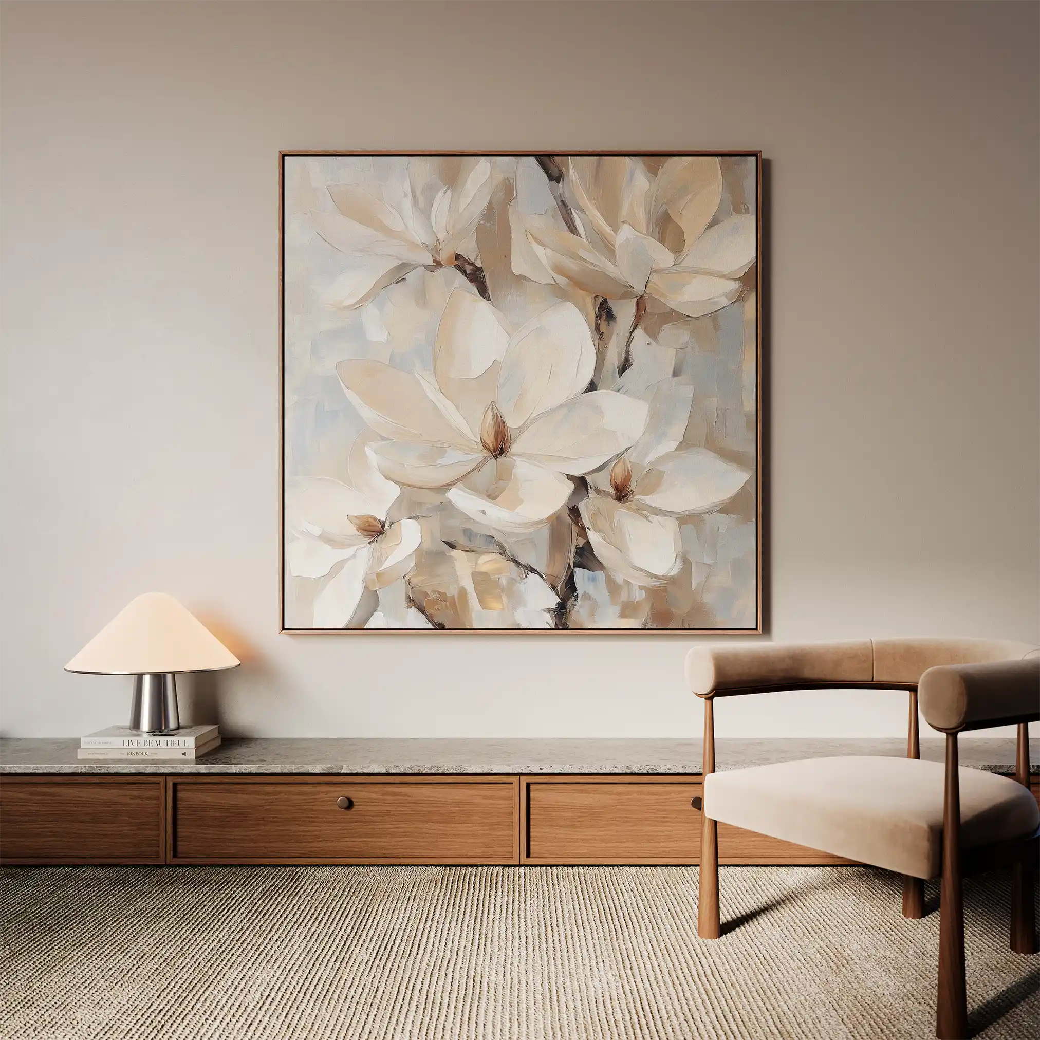 Floral 1270 Canvas Art 60 x 60 cm / Black