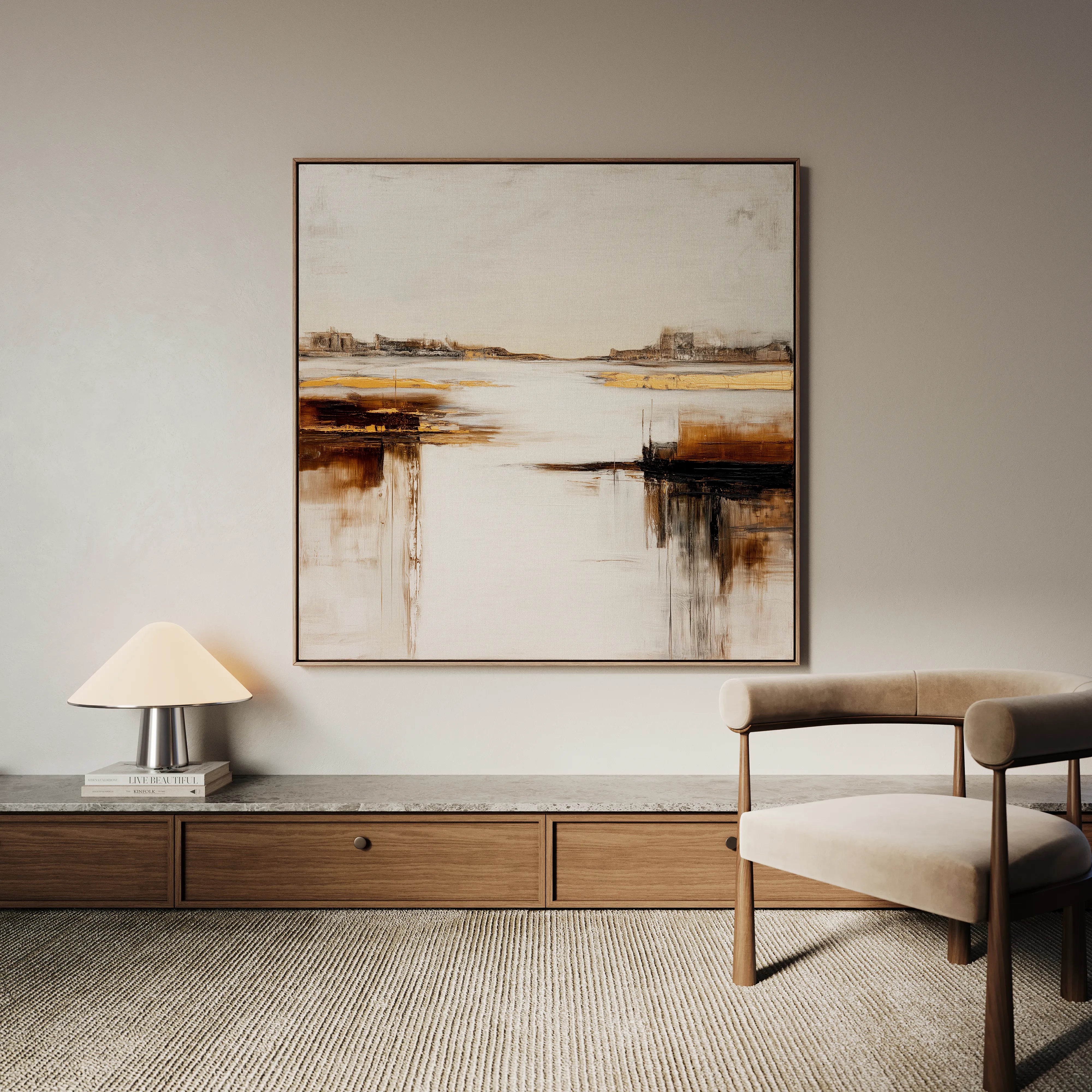 Abstract 1271 Canvas Art 60 x 60 cm / Black