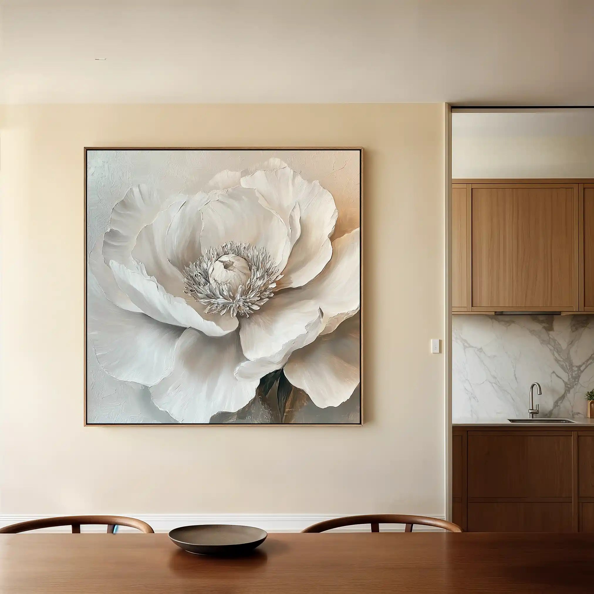 Floral 1271 Canvas Art 60 x 60 cm / Black