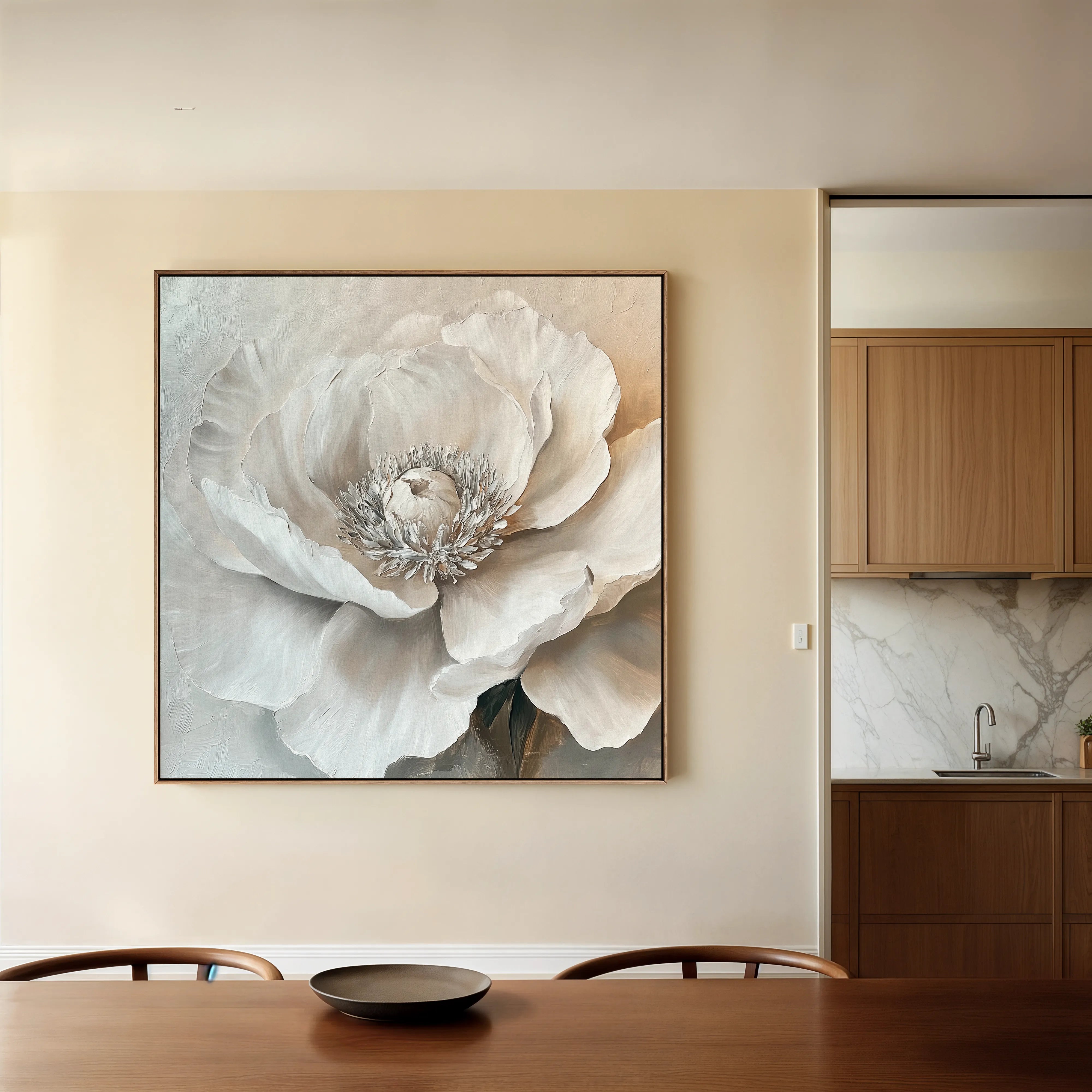 Floral 1271 Canvas Art 60 x 60 cm / Black