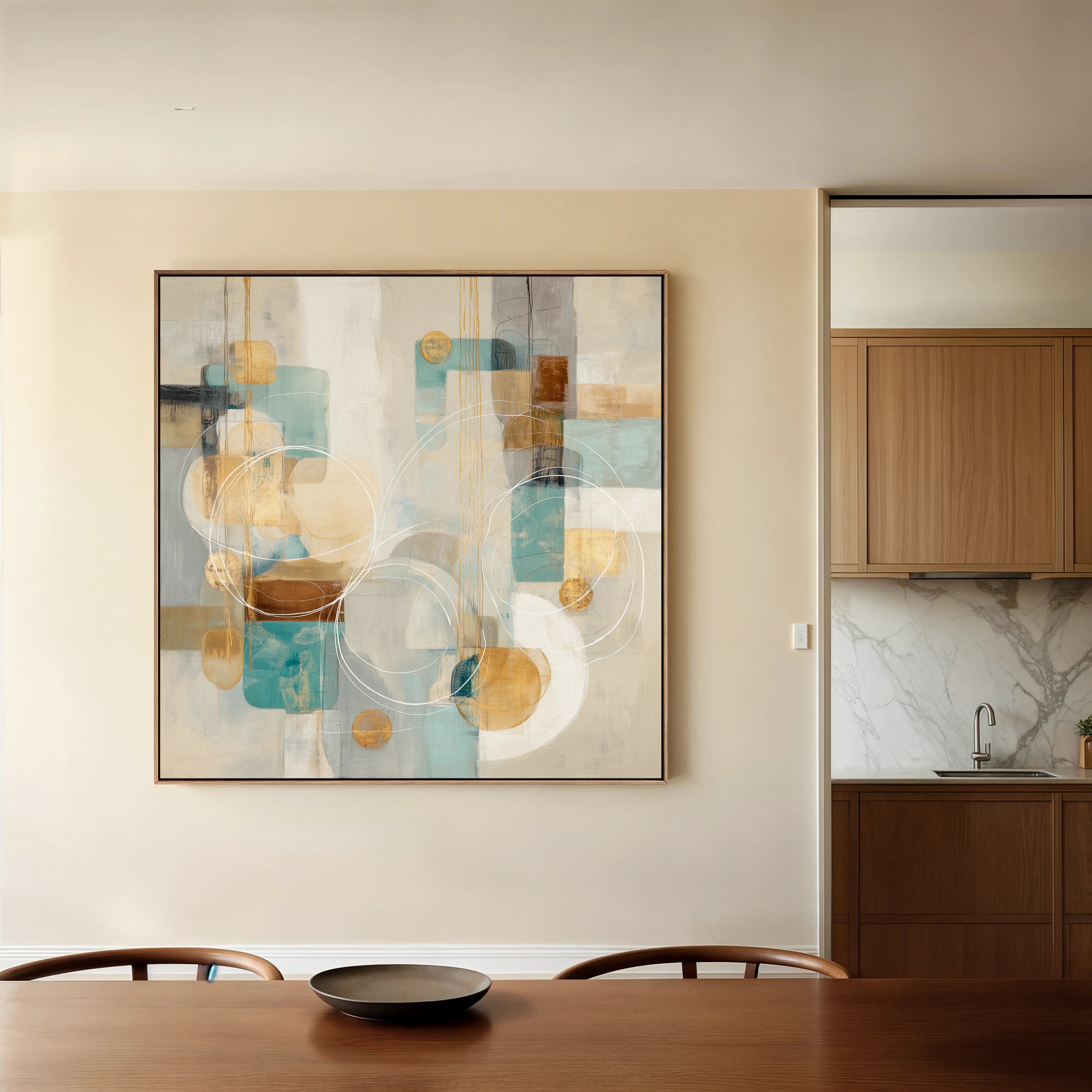Abstract 1272 Canvas Art 60 x 60 cm / Black