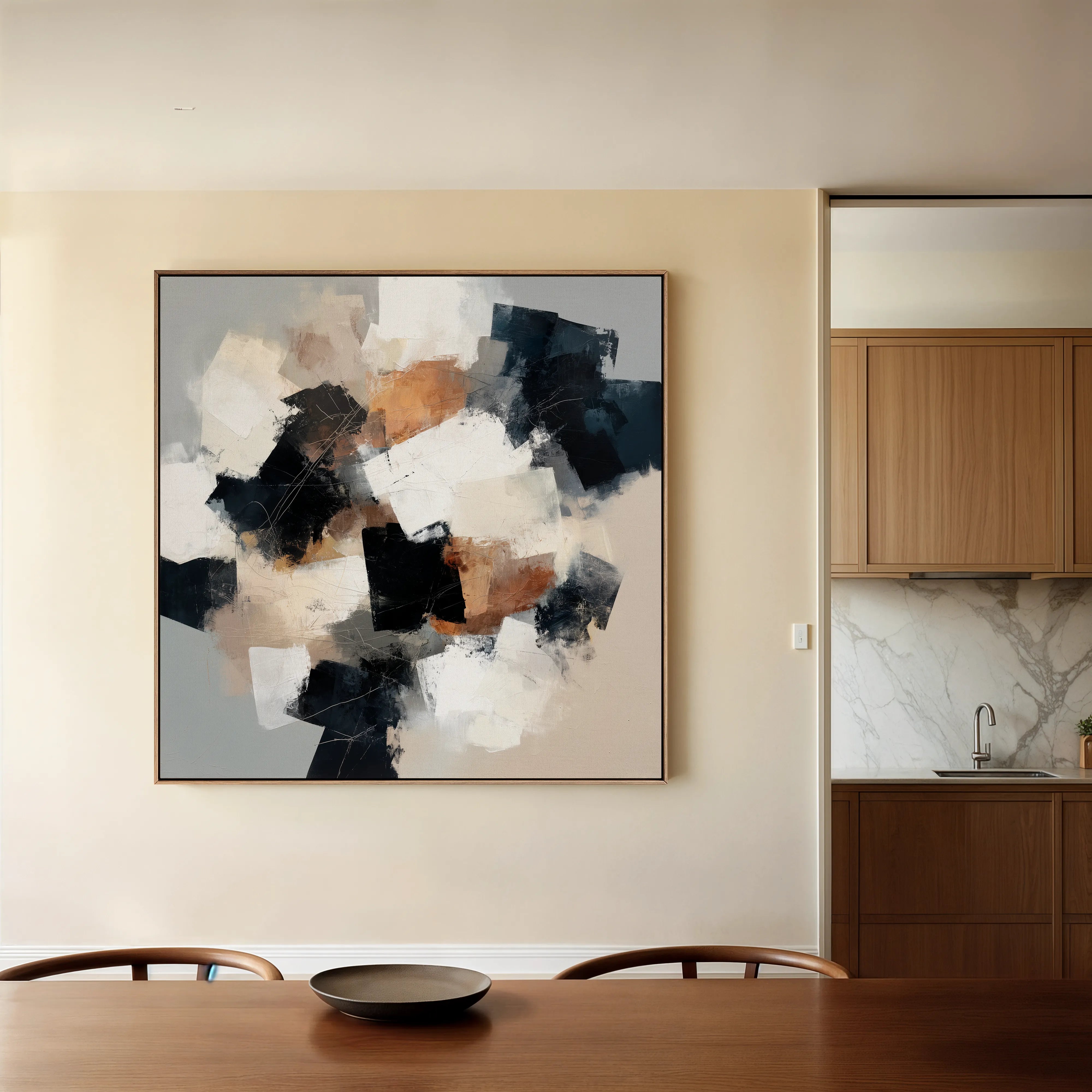 Abstract 1273 Canvas Art 60 x 60 cm / Black