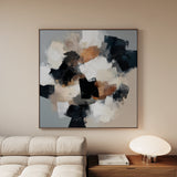 Abstract 1273 Canvas Art 60 x 60 cm / Black