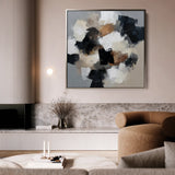 Abstract 1273 Canvas Art 60 x 60 cm / Black
