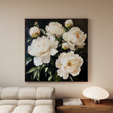 Floral 1273 Canvas Art 60 x 60 cm / Black