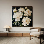 Floral 1273 Canvas Art 60 x 60 cm / Black