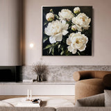 Floral 1273 Canvas Art 60 x 60 cm / Black