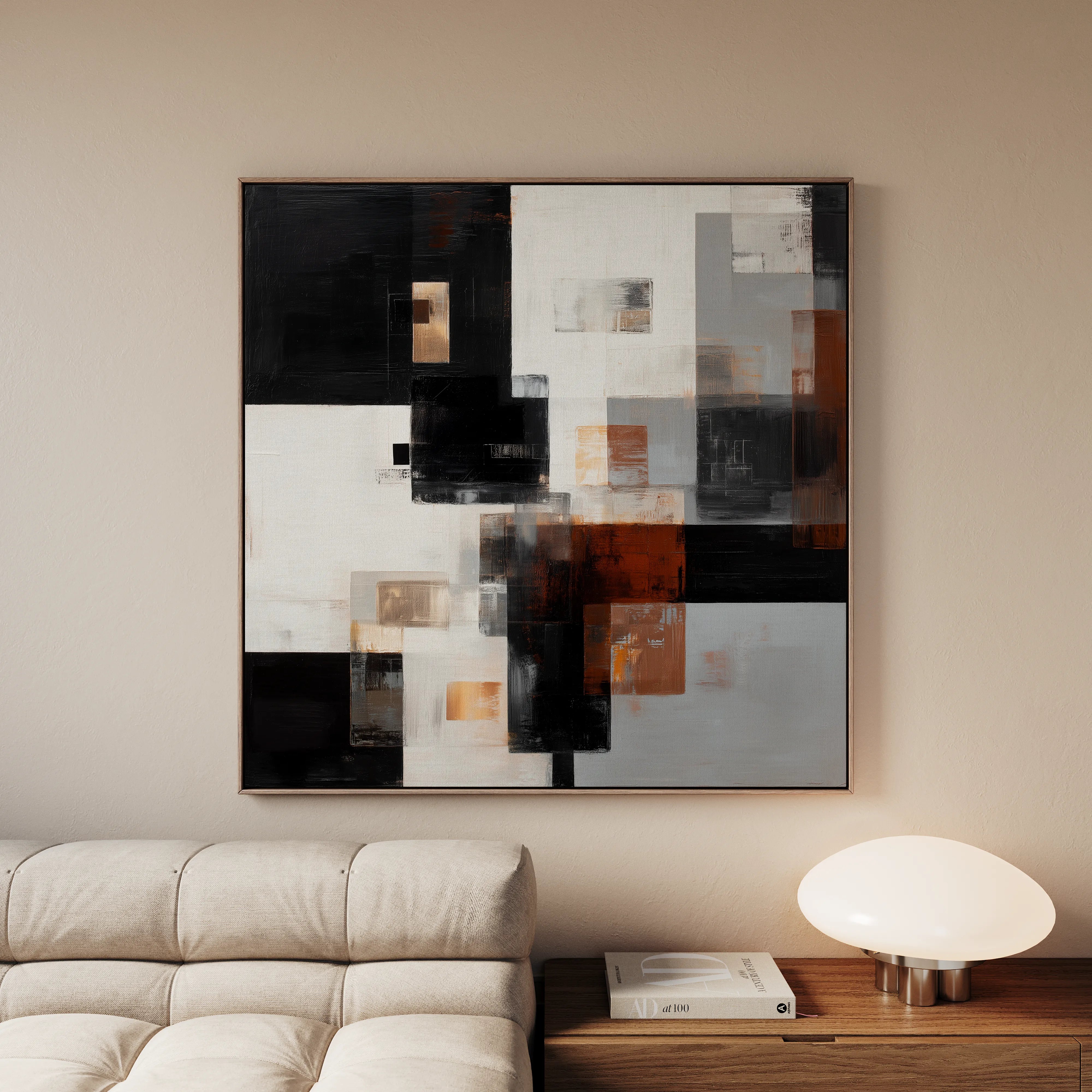Abstract 1274 Canvas Art 60 x 60 cm / Black