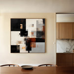 Abstract 1274 Canvas Art 60 x 60 cm / Black