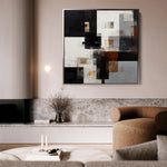 Abstract 1274 Canvas Art 60 x 60 cm / Black