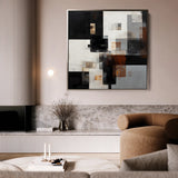 Abstract 1274 Canvas Art 60 x 60 cm / Black